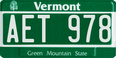 VT license plate AET978