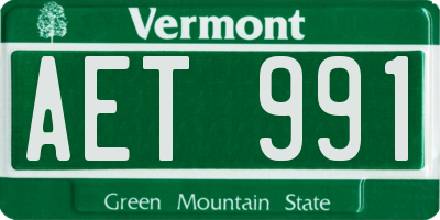 VT license plate AET991
