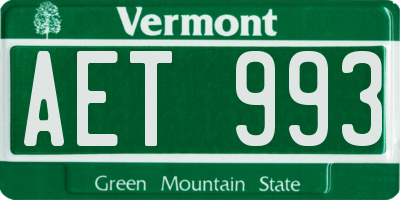 VT license plate AET993