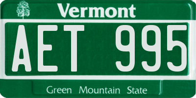 VT license plate AET995