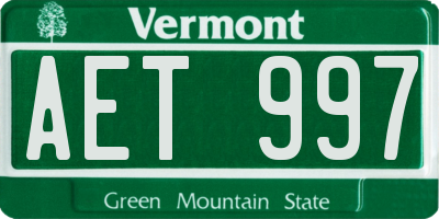 VT license plate AET997