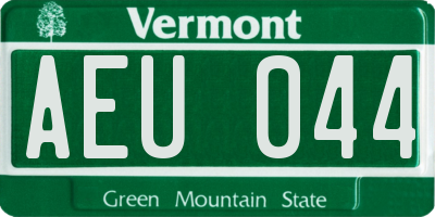 VT license plate AEU044