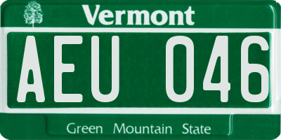VT license plate AEU046