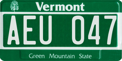 VT license plate AEU047