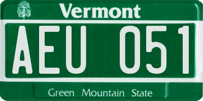 VT license plate AEU051