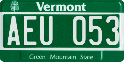 VT license plate AEU053