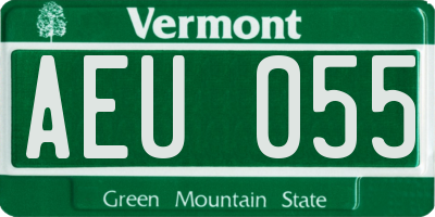 VT license plate AEU055