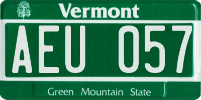 VT license plate AEU057
