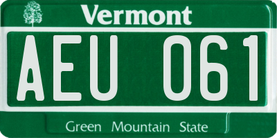 VT license plate AEU061