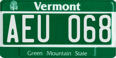 VT license plate AEU068