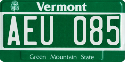 VT license plate AEU085