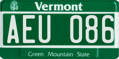 VT license plate AEU086