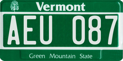 VT license plate AEU087