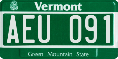 VT license plate AEU091