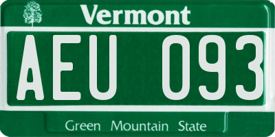 VT license plate AEU093