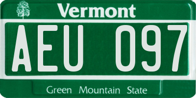 VT license plate AEU097