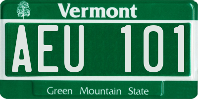 VT license plate AEU101
