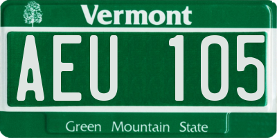VT license plate AEU105
