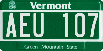 VT license plate AEU107
