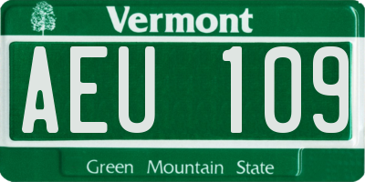 VT license plate AEU109