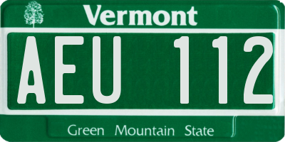 VT license plate AEU112