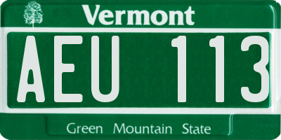 VT license plate AEU113