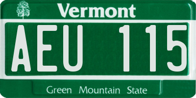 VT license plate AEU115