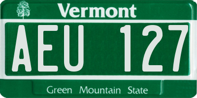 VT license plate AEU127