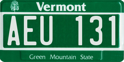 VT license plate AEU131