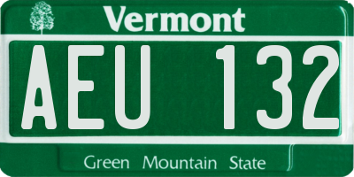 VT license plate AEU132