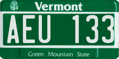 VT license plate AEU133