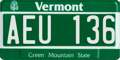 VT license plate AEU136