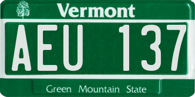 VT license plate AEU137