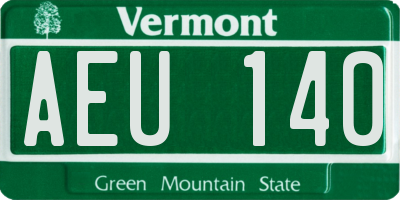 VT license plate AEU140