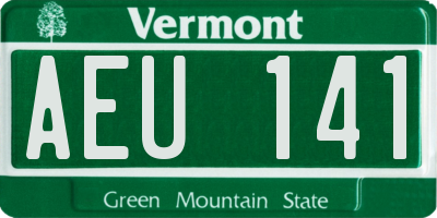 VT license plate AEU141