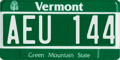 VT license plate AEU144
