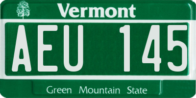 VT license plate AEU145