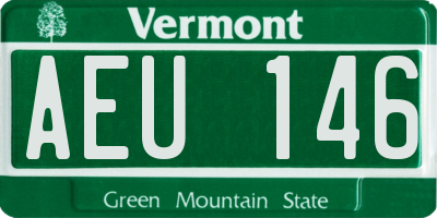 VT license plate AEU146