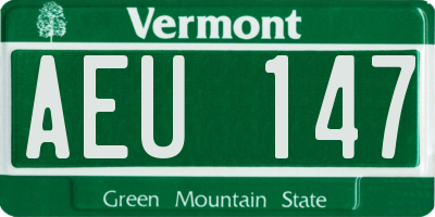 VT license plate AEU147