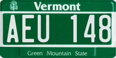 VT license plate AEU148