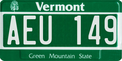 VT license plate AEU149