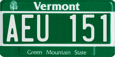 VT license plate AEU151