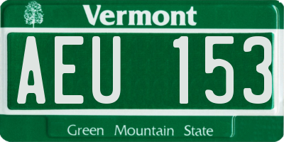 VT license plate AEU153