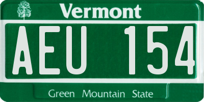 VT license plate AEU154