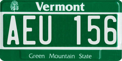 VT license plate AEU156