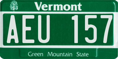 VT license plate AEU157
