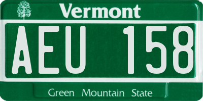 VT license plate AEU158