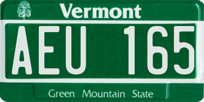 VT license plate AEU165