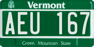 VT license plate AEU167