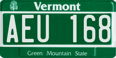 VT license plate AEU168